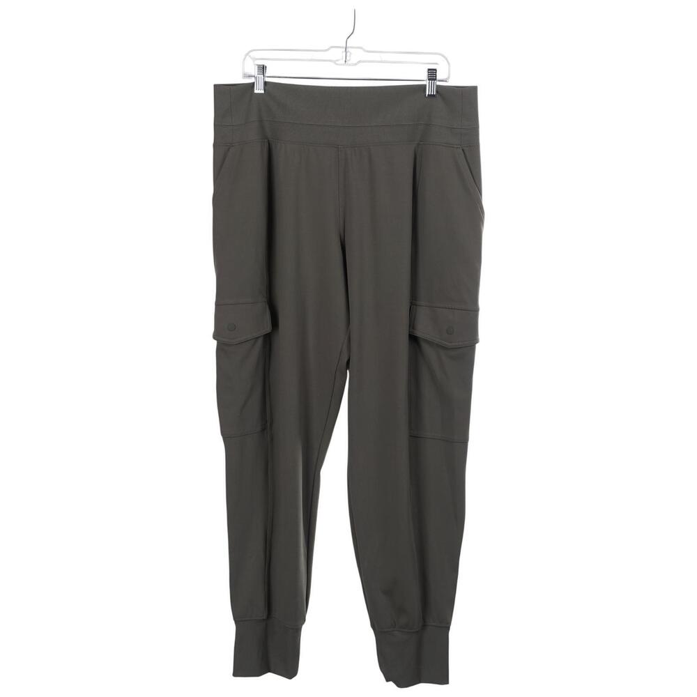 Athleta Venice Cargo Joggers XL Green Pull On Pockets Stretch High Rise #410789